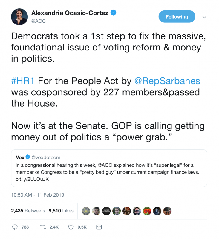 AOC Tweets a Major Dem-Led Bill Was 'Passed By the House ...