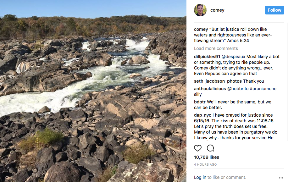 James Comey's Instagram Post 