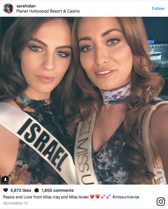 Family of Miss Iraq forced to flee after selfie with Miss 
