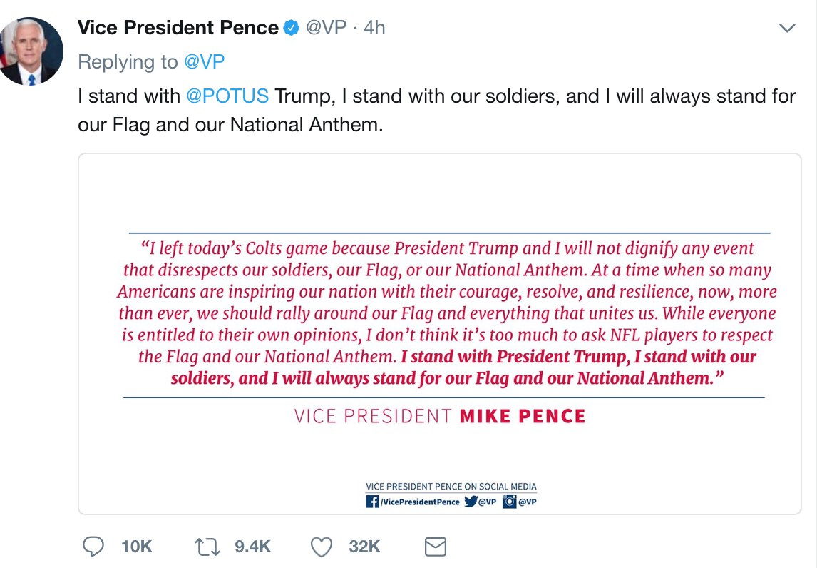 Image result for pence tweet walkout