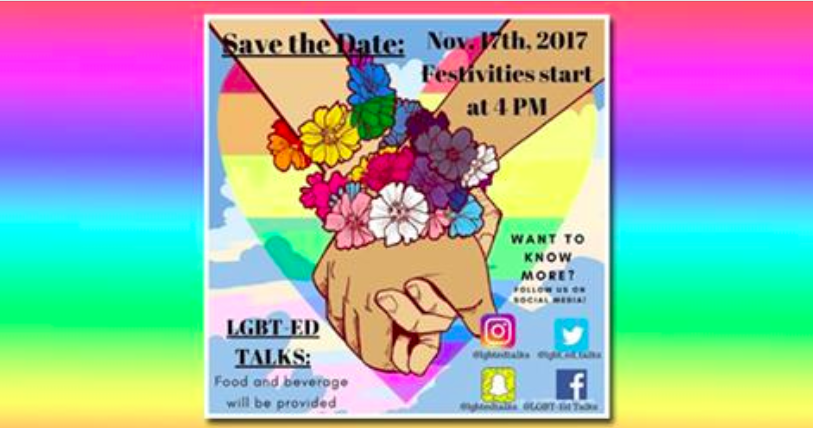 Flyer for LGBT-ed Talks event at MiraCosta College