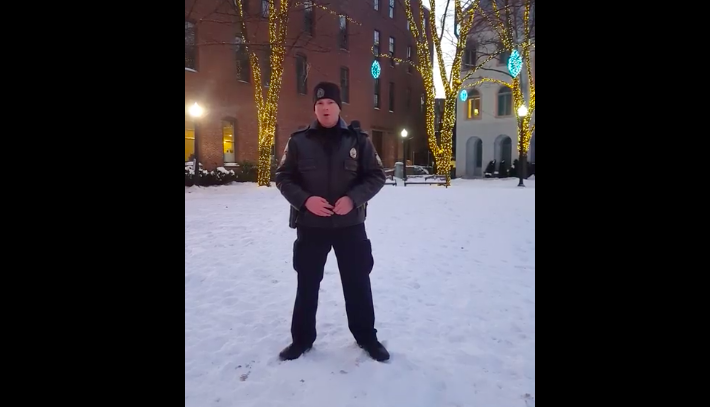 Portland PD Officer Singing 'O Holy Night'