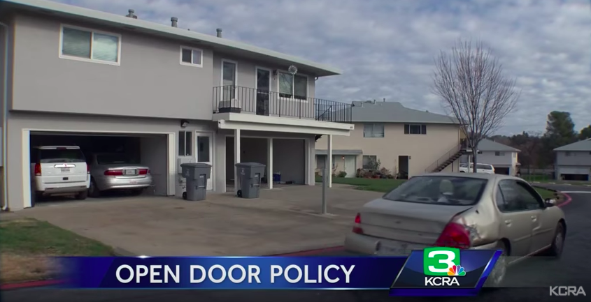 Garage doors open