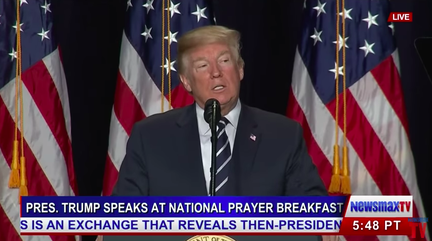 Trump speaks at National Prayer Breakfast
