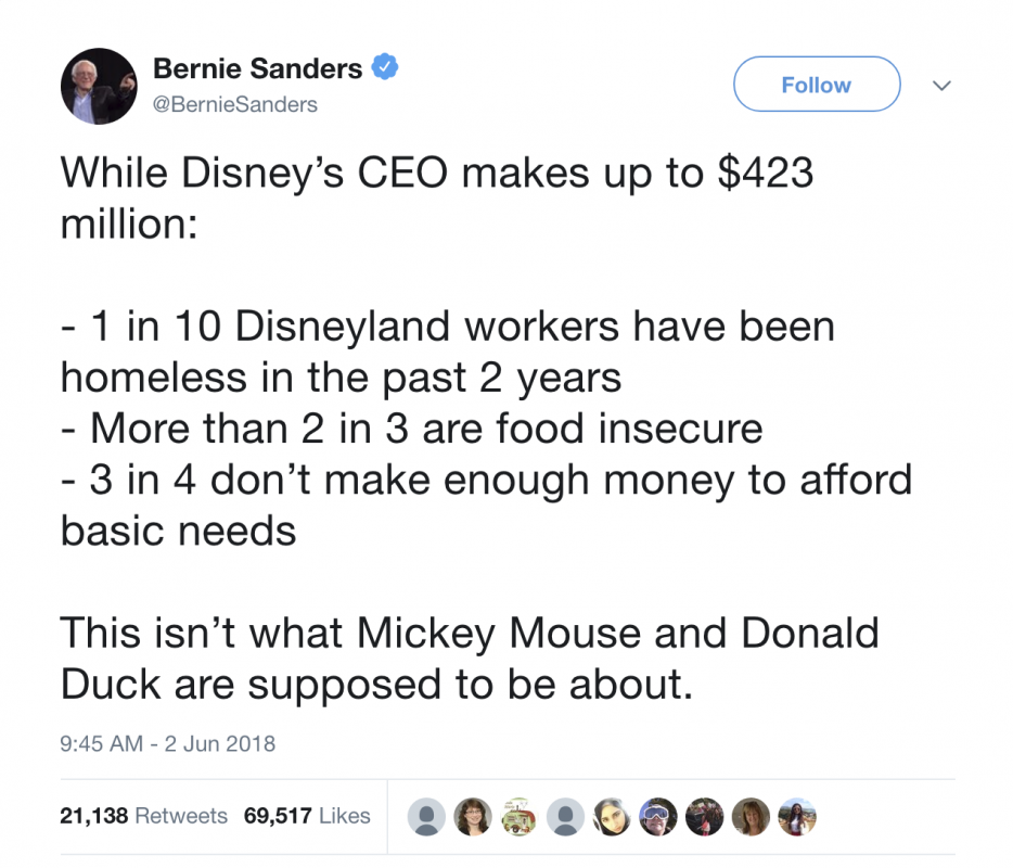 Bernie Sanders Tweet