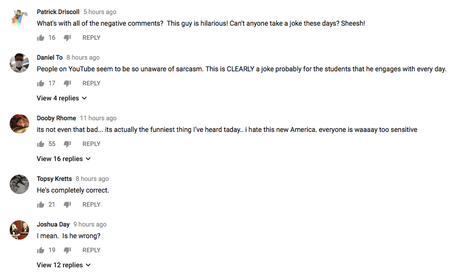 YouTube comments FOR Hensley