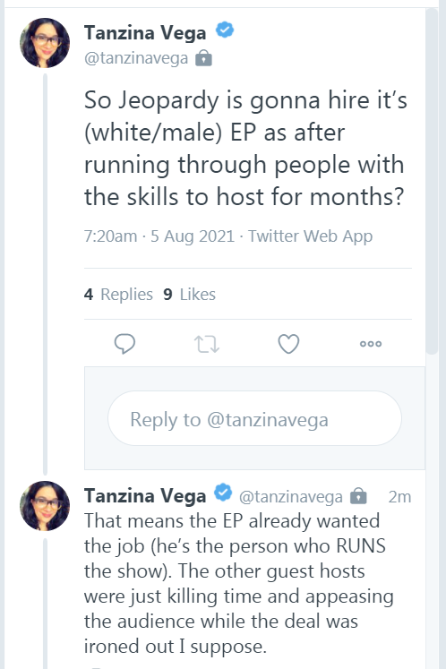 Tanzina Vega Twitter comments