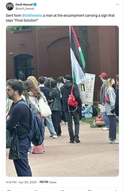 Photo of GWU Protester’s ‘Final Solution’ Banner Goes Viral, Sparking ...