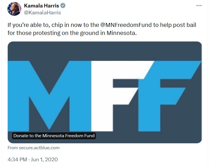 Kamala's Donatation Request Tweet