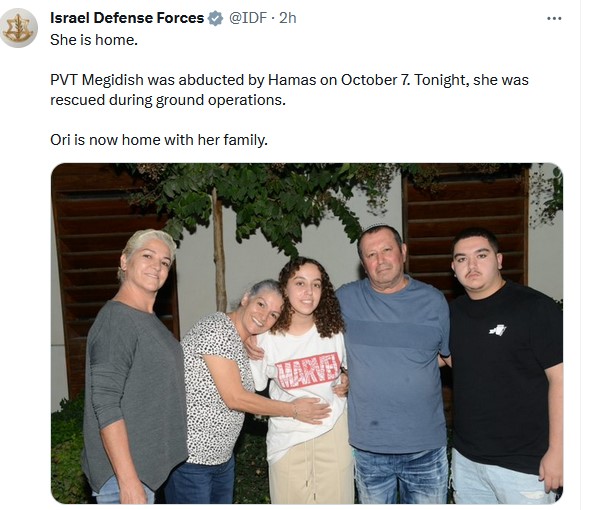 IDF Announces Rescue