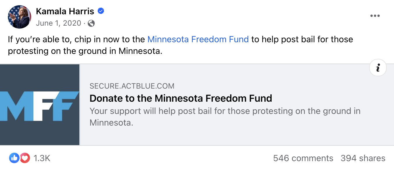 CBS News Changes Headline on Kamala Harris Minnesota Freedom Fund ...