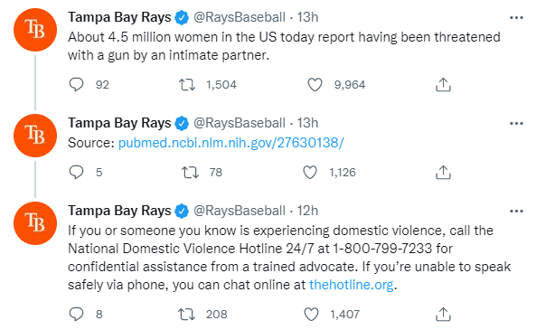 The Yankees and Rays tweeted the same facts during Thursday's game, such as these ones