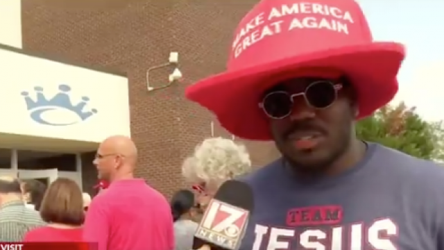 Image result for VIDEO: Black Trump Supporter Told Not to Wear MAGA Hat âBought the Biggest MAGA Hatâ