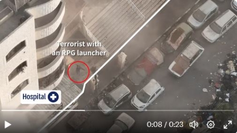 IDF: Videos Show Hamas Terrorists with Rocket Launchers at Gaza Hospital, Refusing Humanitarian Aid