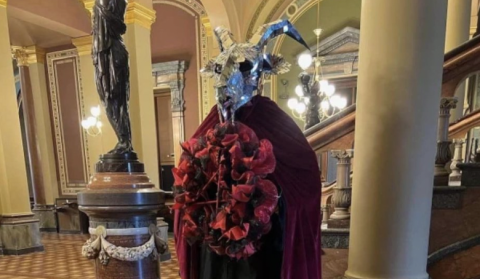 NextImg:Satanic Temple Installs Demon Goat Statue Among Holiday Displays At Iowa State House
